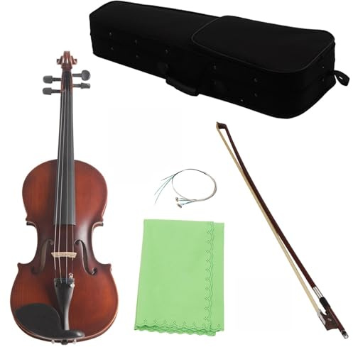 Violine Massivholz-Geige Für Anfänger Für Üben Des Geigenspiels 4/4-1/8 Violine Mit Geigenkoffer(1/2)