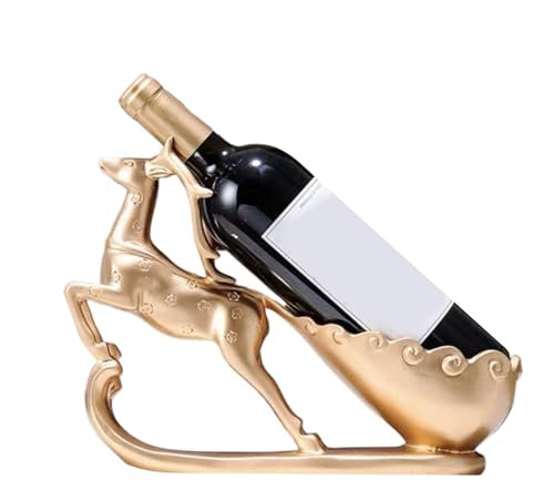 Uonguon Rentier Weinflaschenhalter Hirsch Weinregal Weihnachten Weinständer Vintage Weinhalter Harz Weinregal Weinflaschenhalter Weihnachten Weindisplay Weinständer für Tisch
