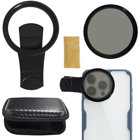Loovisse CPL Filter 52 mm Universale Cellulare Camera CPL Filtro Clip On Cellulare CPL Filtro CPL Cellulare Polarizzatore con Clip Filetto Filtro CPL a Clip per Obiettivo per iPhone, Samsung, Android