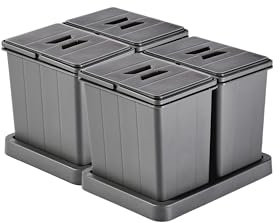 Aspira Modularer Mülleimer für Schublade, Abfallsammler „Müllomatic 2 x MODUL 2 Mini“ | Kunststoffbehälter mit montierbarer Basis | Volumen: 4x6L | Mülltrennsystem | Höhe 238mm (2 x MODUL 2 Mini)