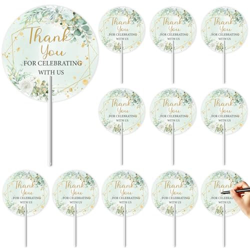Cheerupp 12 PCS Sage Green Bridal Shower Hand Fans Bulk, Greenery Eucalyptus Handheld Fans Plastic for Bachelorette Wedding Guests Favors Party Decorations Supplies