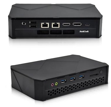 PeeliCeeli Mini PC Gaming, Ryzen 7 7840HS Mini-Computer, Win 11 Pro, 2X RJ45 2.5G LAN, HD+DP+USB-C Triple Display, WiFi 6, BT 5.2, USB3.0, SD-Kartensteckplatz, DDR5 32GB RAM 2TB NVMe SSD