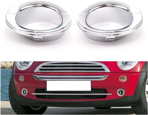 KLUEES Nebelscheinwerfer Blende Kompatibel FüR Mini Cooper S R50 R52 R53 2004-2008,Front Lower Bumper Nebelscheinwerfer KüHlergrill Trim Chromabdeckung Trim-ZubehöR