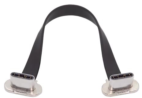 CY Cavo dati USB-C Cord a doppio angolo, ultra sottile e piatto, tipo C a USB-C, alimentazione USB 2.0, ricarica rapida da 65 W per laptop, tablet e telefono.