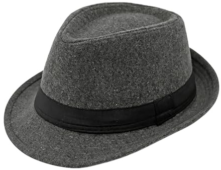 Unisex Trilby Fedora Hut 1920er Vintage Stil Panama Jazz Cap mit Zierband für Männer Frauen Manhatta Gatsby Derby Hut
