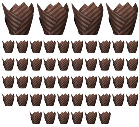 Aboiled 50PCS Newspaper Style Cupcake Liner Baking Cup for Wedding Party Tulip Muffin Cupcake Paper Cup Oilproof Cake Easy to Use I