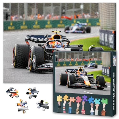 1000 Teile Puzzle für Erwachsene: Formel 1 Rennwagen Qualifying (50x70cm) - Rennsport Motiv, Herausforderndes Familienpuzzle & Deko für Game Room