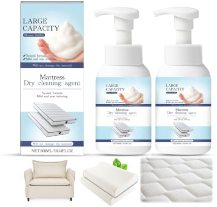Couch Fleckenentferner, Wash-Free Cleaner Spray, Gelbe Flecken Entferner für Stoffe, Matratzenreiniger Spray für Matratze, Teppich Polster Kissenbezug Latex Reinigungsmittel - 300ml,2PC