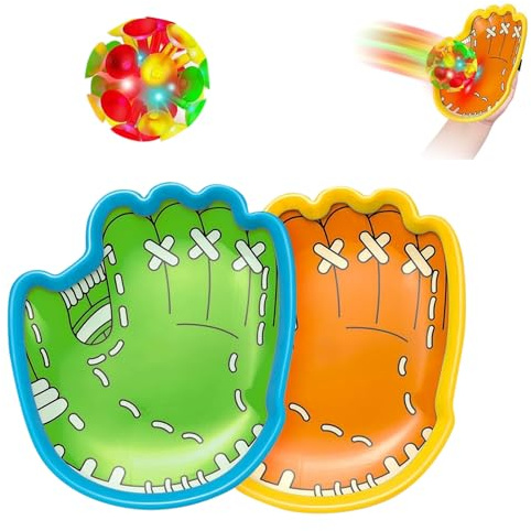Generisch Ball Catch Spiel - LED Saugnapf Ball Fangspiel Set - Strandspielzeug Mit Fanghandschuhen Für Schule Camping Pool Indoor Picknick Reise Spielplatz Geburtstag Jugend