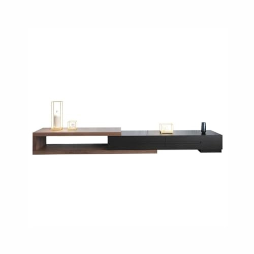 BNUTFRDD Mueble de TV Simple 2m, Mueble retráctil Creativo, Centro Entretenimiento for Sala Estar, pie Negro Mueble de TV para Dormitorio