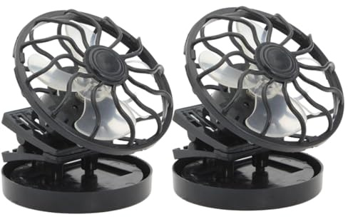 Faroby 2Pcs Solar Powered Hat Fan, Portable Cooling Clip on Solar Fan, Summer Essentials for Traveling, Fishing, Outdoor