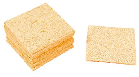 sourcingmap Replacement 57mm x 57mm x 3mm Soldering Iron Cleaning Sponge Pad Yellow 10Pcs