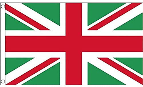 AZ FLAG Bandiera Regno Unito Verde E Rosso 150x90cm - Bandiera Britannica – Inglese – UK 90 x 150 cm