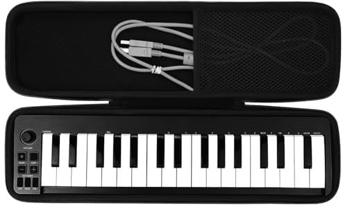 Khanka Hart Tasche Schutzhülle für M-Audio Keystation Mini 32 MK3/Mk2 II Kompakter 32 Tasten USB MIDi Keyboard Controller.(Nur Tasche)