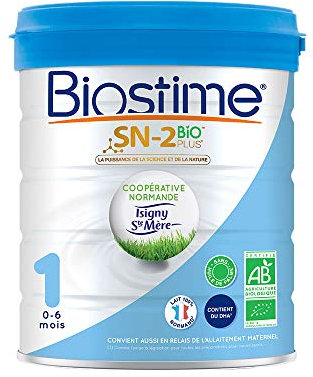 Biostime SN-2 Bio Plus - Lait infantile Bio 1er âge en poudre de 0 à 6 mois (800g)