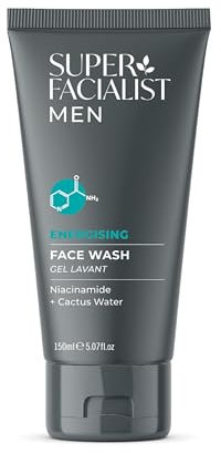 Super Facialist for Men Energizing Face Wash mit Vitamin B 3 - Entfernen Sie Unreinheiten & Hydratisieren Sie die Haut mit Hyaluronsäure, Magnesium & Vitamin E - Ölfrei, veganfreundlich, 150 ml
