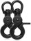 Ganzoo Scheren-Karabiner Haken mit Dreh-Gelenk, 2 Stück Dreh-Kopf für Hunde-Leine, Hals-Band, legierter Stahl 61 mm Länge, auch für Paracord 550, Schlüssel-Anhänger, Farbe: schwarz matt