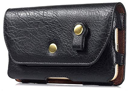 DFV mobile - Case Horizontal Leather Belt Clip with Earphone Holder for UMI HAMMER - Black
