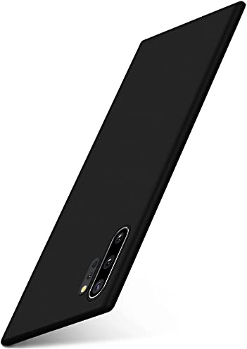 moex für Samsung Note 10 Plus (4G/5G) Hülle Ultra Dünn, Schutzhülle mit erhöhtem Kameraschutz, Slim Cover Hardcase Backcover, Dünnste Handyhülle Minimalistisch Alpha Case, Matt Schwarz