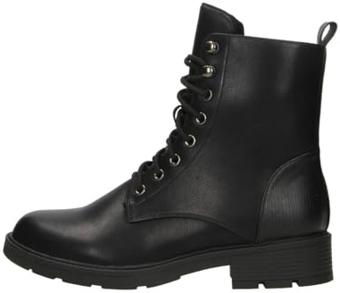 Fitters Footwear som passar kvinnor stövlar Elena PU snörkängor med dragkedja överdimensionerad (EU,), - svart - 43 EU