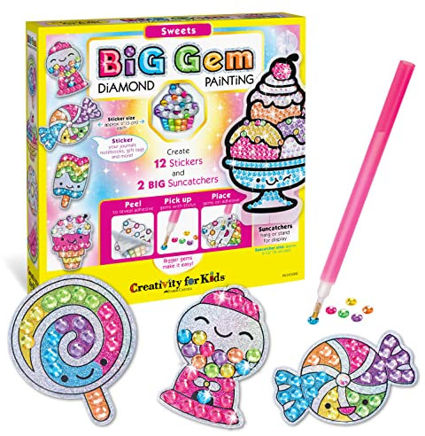 Creativity for Kids Big Gem Diamond Painting Kit - Create Your Own Sweets Diamond Art Stickers & Suncatchers - Diamond Art for Kids