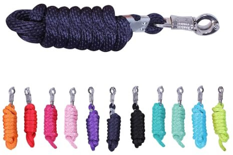 NETPROSHOP Einfarbiger Nylon Strick Führstrick mit Panikhaken Länge 2 Meter Farbauswahl, Farbe:Dunkelblau