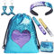 HTBAKOI Zainetto Paillettes Reversibili Bambina, Borsa Zaino Bimba con Paillettes Sacca Borsetta Ragazza con Bracciali, Borse, Portachiavi e Fascia Zainetti Regalo Bambina 7 8 9 10 Anni