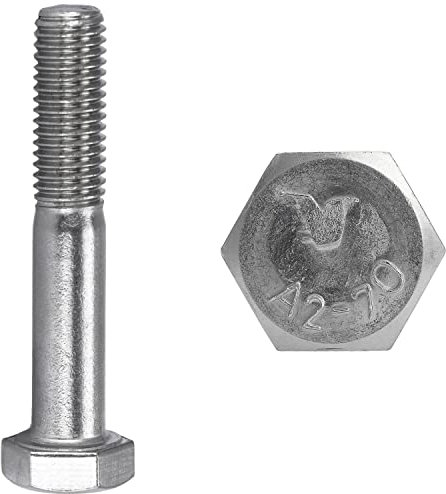 Sechskantschrauben mit Schaft M10x120 Edelstahl (10 Stück) DIN 931 Maschinenschrauben mit Teilgewinde FASTON®