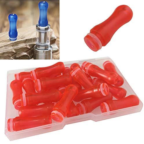 CESFONJER 20 Pcs 510 Plastic Drip Tips 510 Bocchini 28mm Lunghezza (Gocciolatore rotondo rosso)