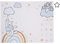 Disney Winnie Puuh Multi Rainbow & White Super Soft Milestone Babydecke, Hellblau, Weiß, Orange, Gelb