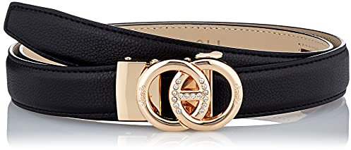 Anthoni Crown Damen Ledergürtel Gürtel, Schwarz, 80