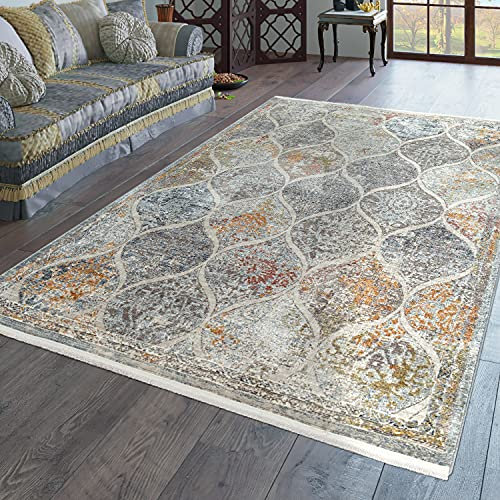 TT Home Teppich Orientalisch Wohnzimmer Vintage Florale Ornamente In Grün Blau, Größe:160x230 cm