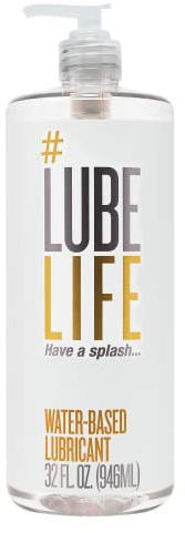 LubeLife Water-Based Lube – Personal Lubricant for Men, Women & Couples, Travel Size, Non-Staining, Easy Clean-Up, Toy-Safe, 32 Fl Oz