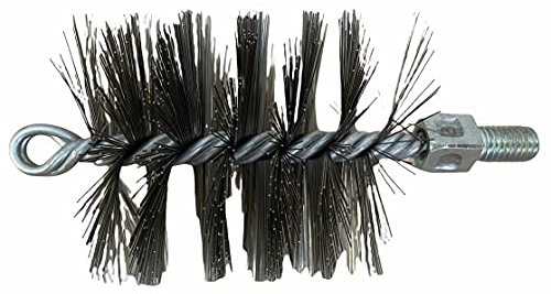 Scovolo Scovolino Tondo in Acciaio ad elica con gancio e perno filettato per Tubi stufa e Pulizia camino (Ø 20 mm)