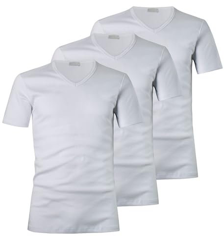Liabel T-Shirt Uomo 100% Cotone, Art. 4428/t53 Scollo V, Pacco da 3, Bianco M