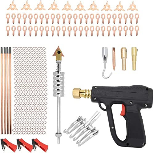 Holdfiturn 86 Pcs Welder Dent Puller Kit Steel Dent Repair Remover Tool Kit Portable Car Dent Puller Stud Welder Kit for Car Truck Jeep SUV