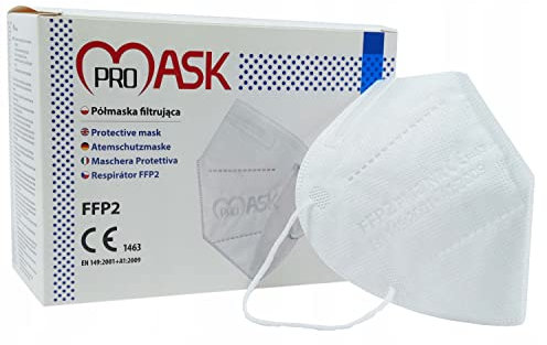 SIMPLETEK Ohrbefestigung FFP2 Certificate Ce EN149 : 2001 Farbe Weiß Maske Schutz A 5 Schichten Maske Wegwerf Ovp Individuell IN Box Von 15 Stk. Schutz Mit Filtervlies ≥ 95%