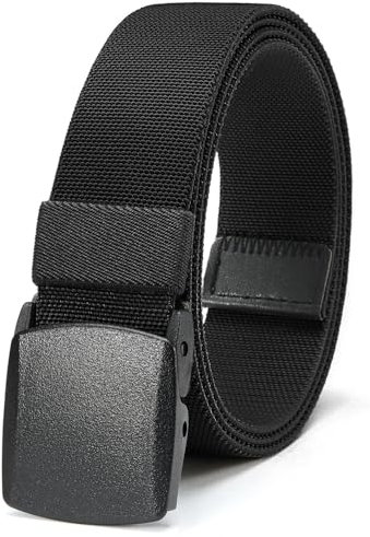 CHAOREN Elastischer Gürtel Herren, Stretch Arbeitsgürtel Stoff mit Kunststoffschnalle 38mm, Vom Flughafen Zugelassene Gurtel ohne Metall für Arbeit und Outdoor