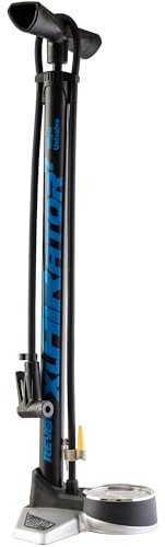 REVERE XLAIRATOR 7 Fahrrad-Bodenpumpe: 180 PSI, passend für Presta- und Schrader-Ventil, vielseitiges Aufpumpen für Rennräder, Gravel-Bikes, Mountainbikes, Kinderfahrräder und Sportbälle, große Gauge,