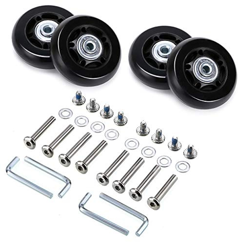 IGNPION Roulettes de Valise, Roues de Rechange, 60 * 18mm, Noir, lot de 4