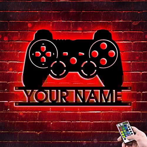 LED Game Neon Sign Personalized Gamer Metal Sign Wall Art Lamp Custom Name Gamer Night Lights with 7 Colors Home Decor Gamer Sign for Teen Boys Game Room Decor Bedroom Wall Decoration(10inch,Style 5)