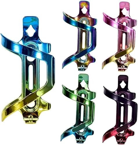 Fahrrad-Wasserflaschenhalter, Outdoor-Aktivitäten, Aluminiumlegierung, bunter MTB-Rennrad-Wasserflaschenhalter, Fahrrad-Wasserflaschenhalter, Regenbogen-Fahrradbecher-Flaschenhalter-Rack ( Color : Ros