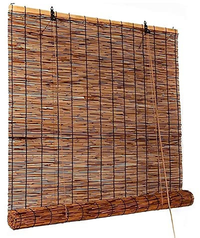Tende a rullo Tenda di canna naturale, tende avvolgibili di canna di bambù per finestre, patio all'aperto di ombra di bambù, persiane a rullo di canna naturale per il portico, pergola, per la decorazi