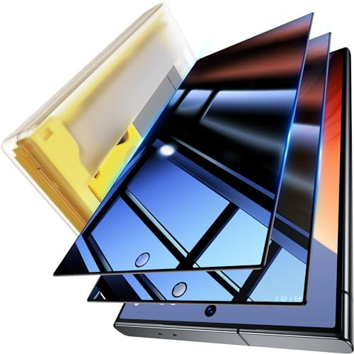 UniqueMe 2 Stück 9H Sichtschutz für Samsung Galaxy S24 Ultra Schutzglas, 2 Stück für Samsung Galaxy S24 Ultra Militätstandard Anti Spy Full Screen Schutzglas, Ultrabeständig, HD-Klar mit Schablone