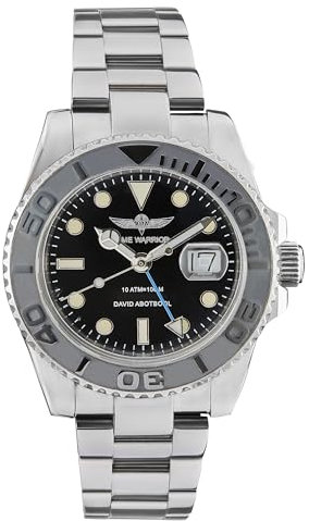 TIME WARRIOR GMT Master Automatikuhren für Herren, Edelstahluhr, wasserdichte Uhren, Keramik drehbare Lünette, leuchtend, Saphirglas, Schwarze Lünette, Modern