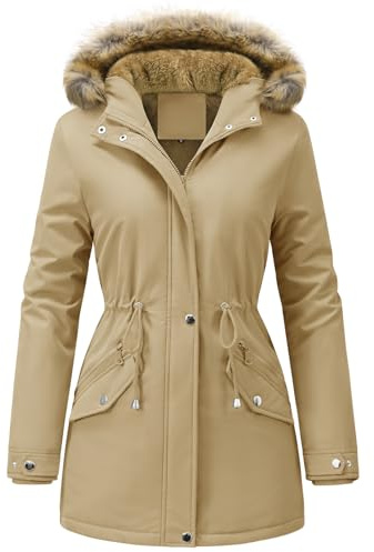 UMIPUBO Cappotto Giubbotto Donna Invernale Parka Giacca Caldo Cappotti Imbottita con Cappuccio Rimovibile Antivento Media Lugghezza Impermeabile Giubbino in pile Outdoor
