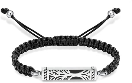 QGJNSGC Bracelet urne arbre de vie pour cendres pour homme et femme - Bijou urne funéraire pour cendres de vos proches