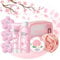 Sakura Women Gifts for her - Skin Care Sets & Kits - Skincare for Teenage Girls Gift Set - Sakura Travel Kit for Skin Care - Shower Gel & Body Lotion & Bath Salts & Scrubs& Bath Ball
