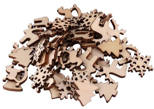 200 Stück Streudeko Weihnachten,Tischdeko Weihnachten, Streudeko Holz, Holzsterne holzdeko Blank Holz Scheiben Weihnachtsdeko Basteln, Mini Verschönerungen für Handwerk Making DIY