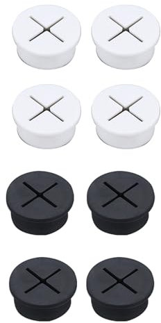 KGDUYC Passe-câbles en silicone flexible - 8 Pièces Couvercle de Filetage de Câble, 25 mm de diamètre, Œillets de bureau pour bureau d'ordinateur, Pour la maison et le bureau